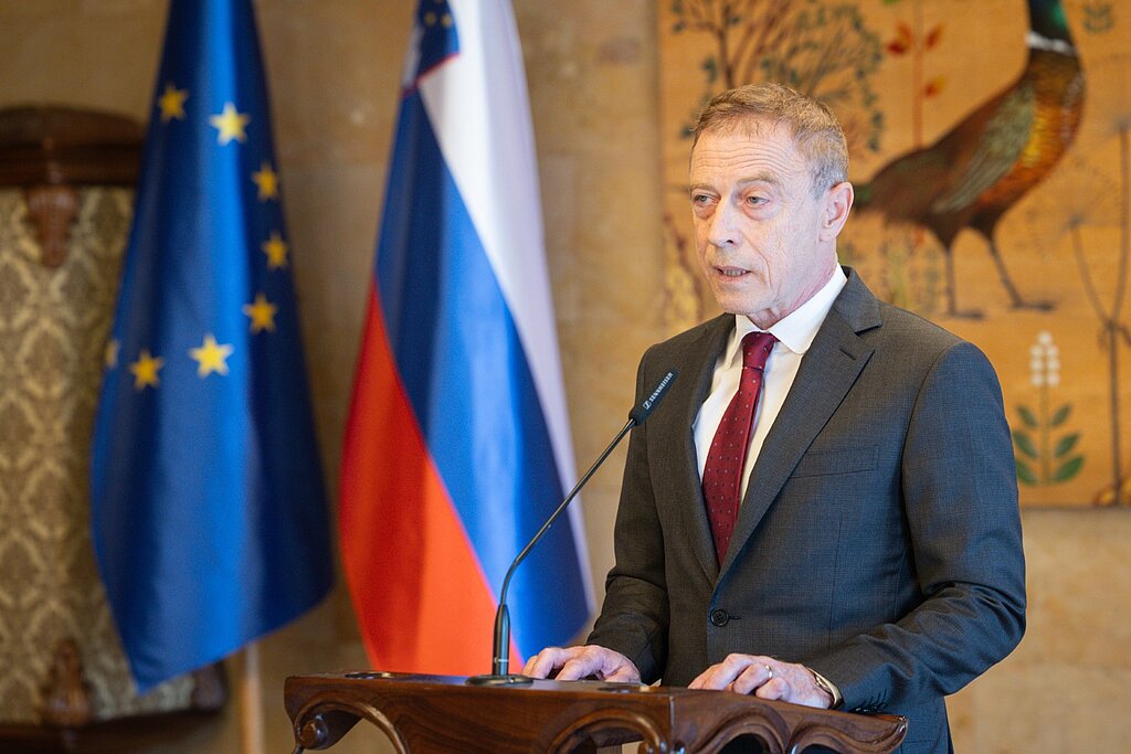 Predsednik Ustavnega sodišča Republike Slovenije, dr. Rok Čeferin. Fotografija: Bor Slana, STA Presednik ustavnega sodišča dr. Rok Čeferin ob govoru