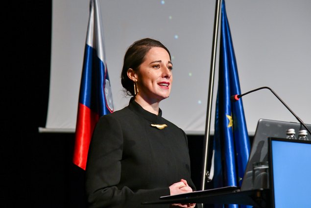 Ana Kerševan med govorom
